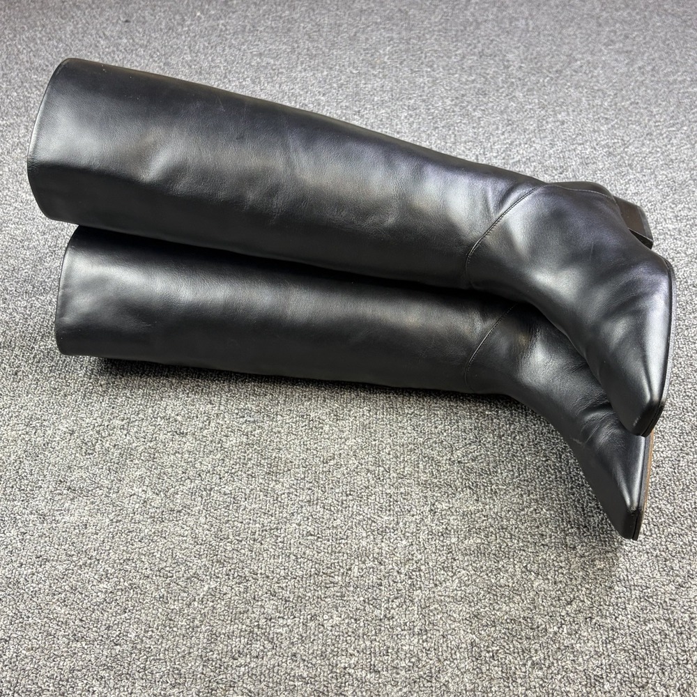 Banana Republic Italian Leather Tall Knee High Boots Black Women's Size 7 - Picture 3 of 13